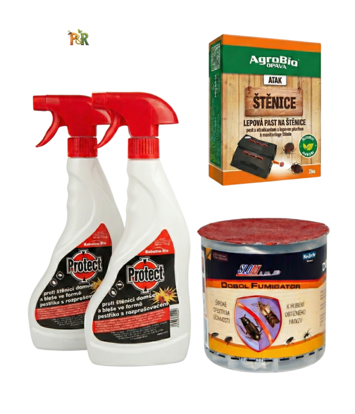 Kompletní sada na likvidaci štěnic (Spreje + Dýmovnice + Pasti)