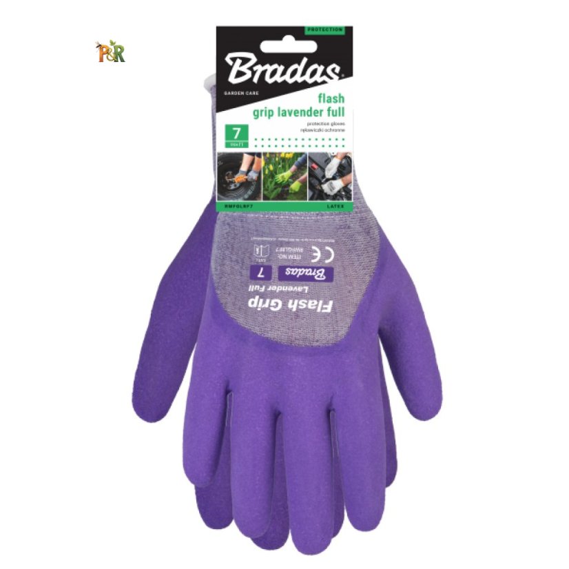 Rukavice LATEX FLASH GRIP LAVENDER FULL - Velikost: 6