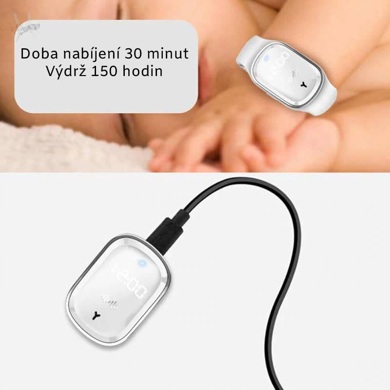 Pest Reject - LED náramek proti komárům se zobrazením času M2 - Barva: Růžová
