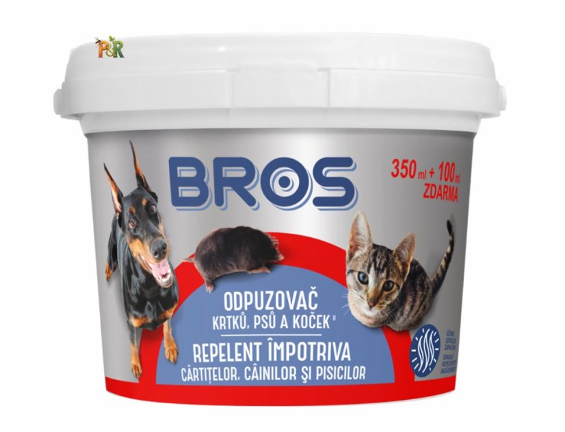 Odpuzovač BROS krtků, psů a koček 350ml+100ml ZDARMA