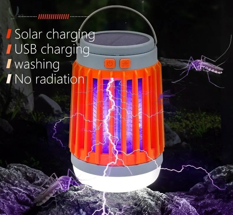 2v1 LED USB Solární lapač hmyzu a outdoorová lampa W890-1