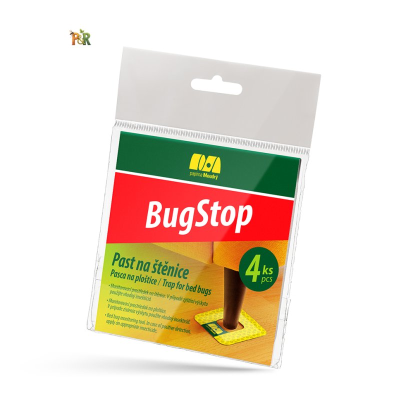 Balení 4 ks lepových nástrah BugStop na detekci a monitoring štěnic v posteli