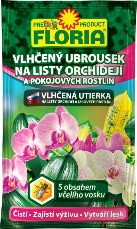 FLORIA Vlhčený ubrousek na listy orchidejí a pokojových rostlin 6 g FLORIA Vlhčený ubrousek na listy orchidejí a pokojových rostlin 6 g