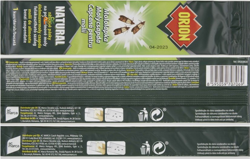 Orion Natural Mololapka závěsné pásky na potravinové moly 1 ks