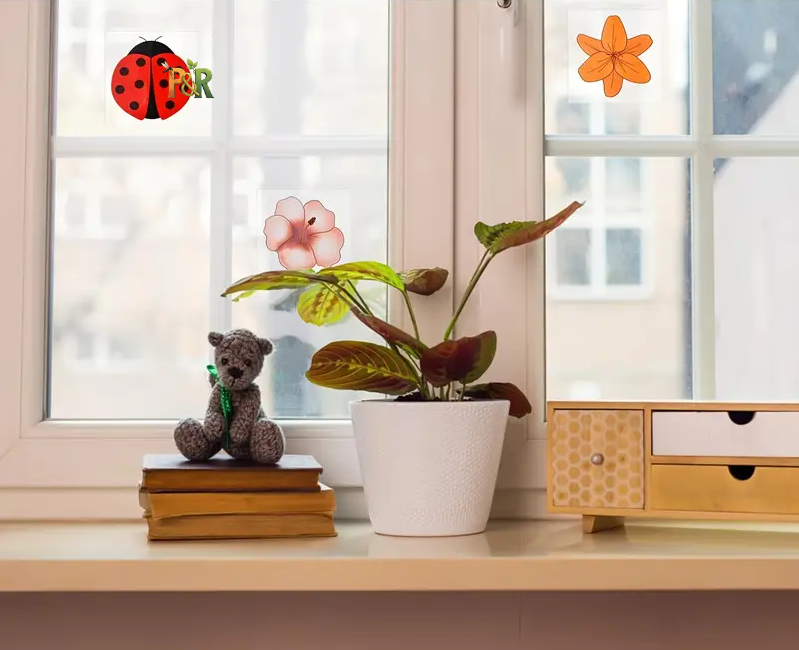 Okenní mucholapka Growix (5 ks) – Diskrétní lapač s potiskem