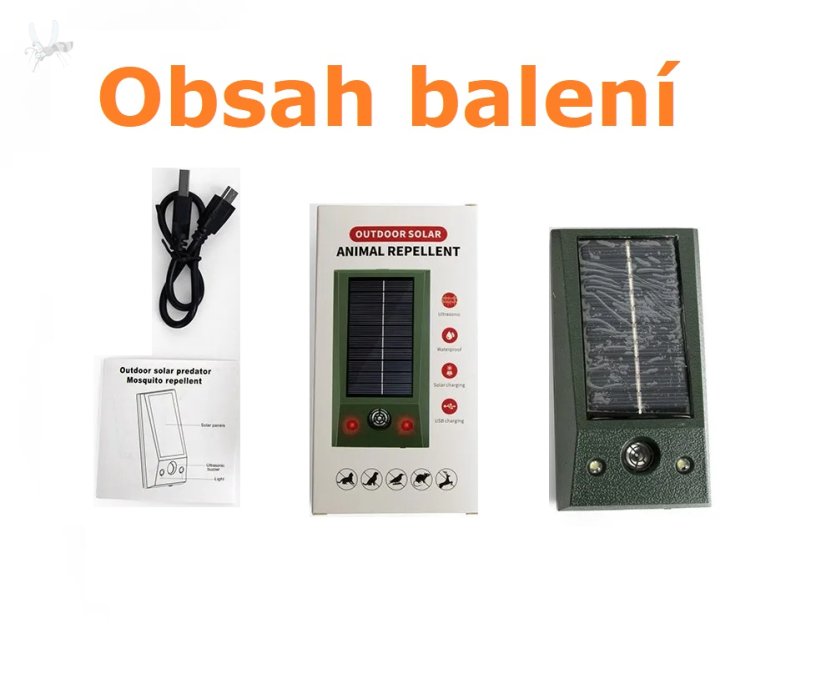 Pest Reject Solární odpuzovač škůdců s ultrazvukem a LED světlem