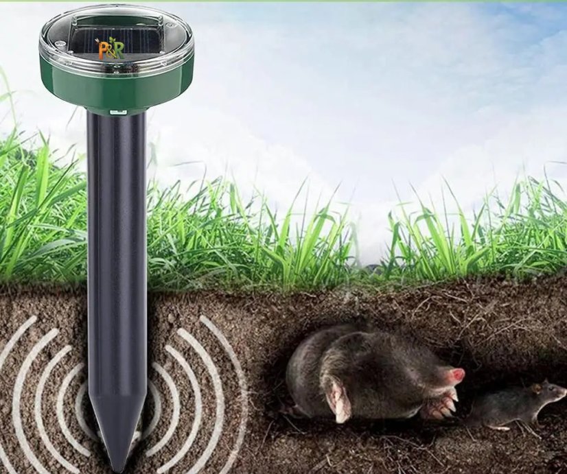 Solární ultrazvukový odpuzovač krtků a hrabošů