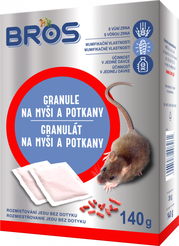 BROS granule na myši a potkany 7x20g