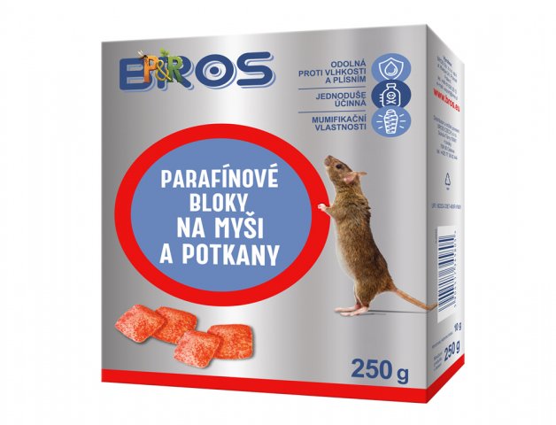 Jed na myši a potkany BROS Parafínové bloky – Do vlhka a vody