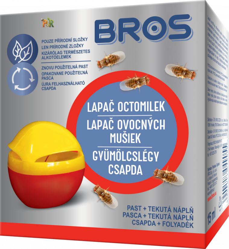 Lapač octomilek BROS (Past + Náplň 15ml) – Dekorativní