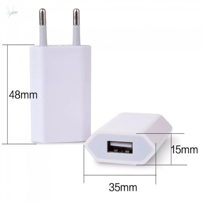 ISO - Adaptér univerzální USB nabíječka do sítě 220V - 5V/1A - Barva: Bílá