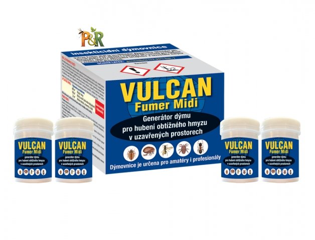 Výhodná sada 4 dýmovnic Vulcan Fumer MIDI proti štěnicím a létajícímu hmyzu
