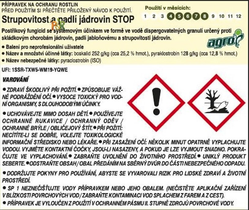 Strupovitost a padlí jádrovin STOP 3x8g
