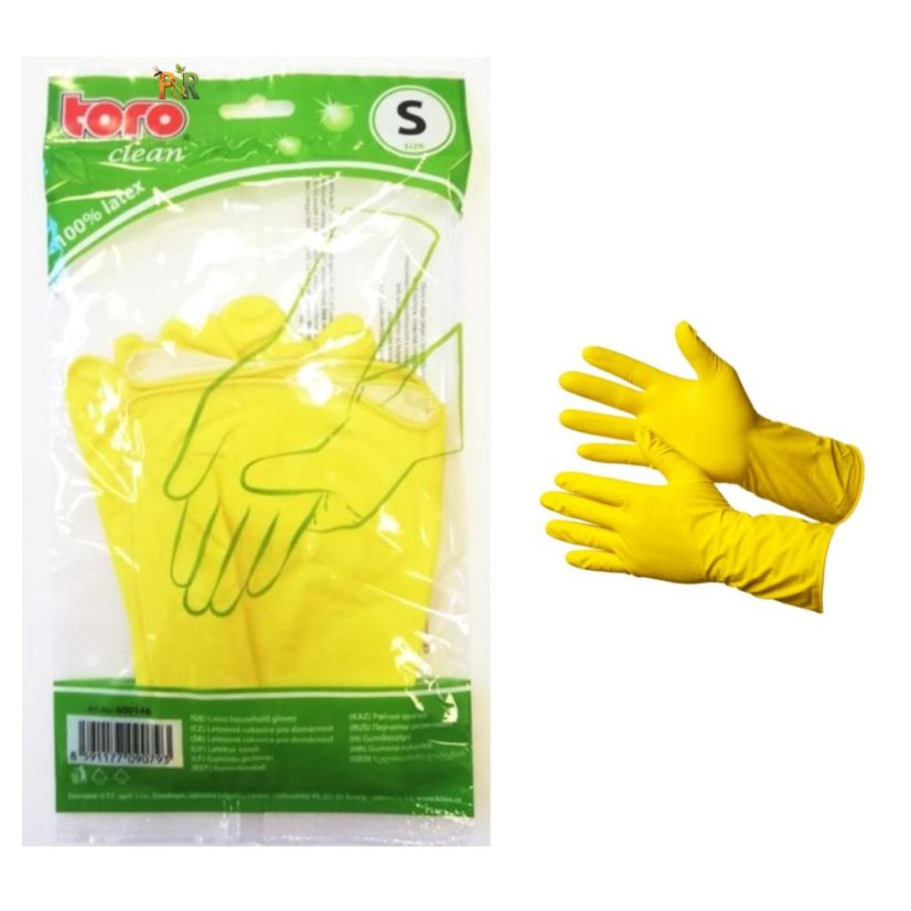 TORO RUKAVICE LATEXOVÉ ŽLUTÉ - Velikost: S