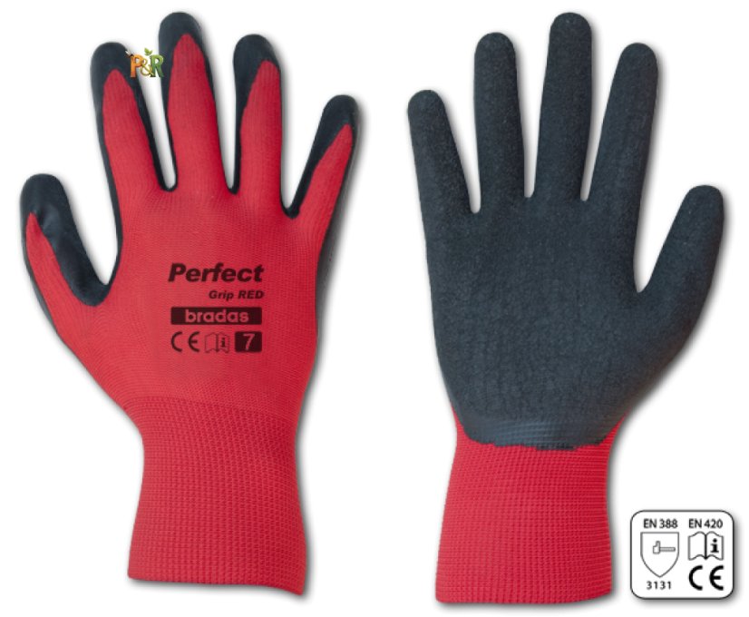 Pracovní rukavice PERFECT Grip RED - Velikost: 8
