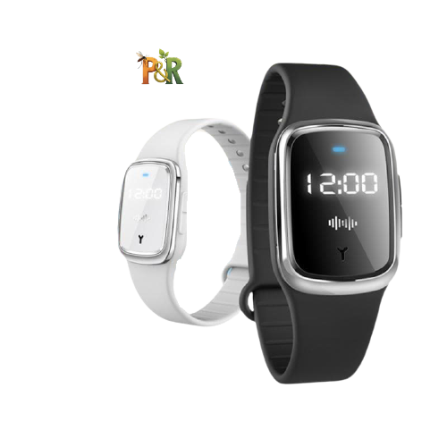 Pest Reject - LED náramek proti komárům se zobrazením času M2 - Barva: Růžová