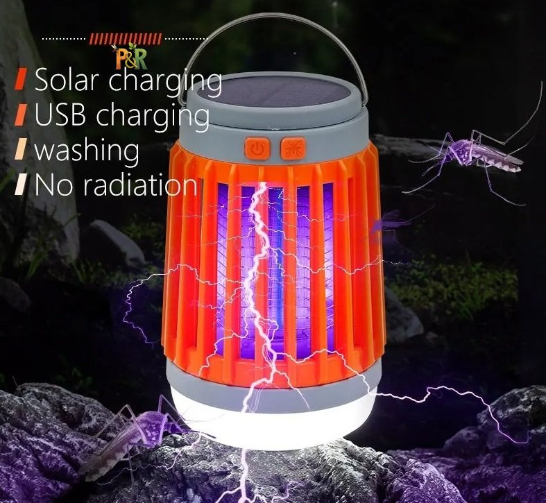 2v1 LED USB solární lapač hmyzu W890-1 outdoorová lampa