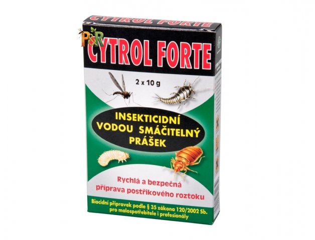 Smáčitelný prášek Cytrol Forte (2x10 g) ve vodorozpustných sáčcích na přípravu postřiku proti štěnicím a hmyzu