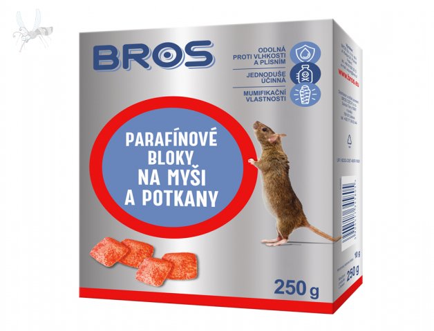BROS Rodenticid parafínové bloky na myši a potkany