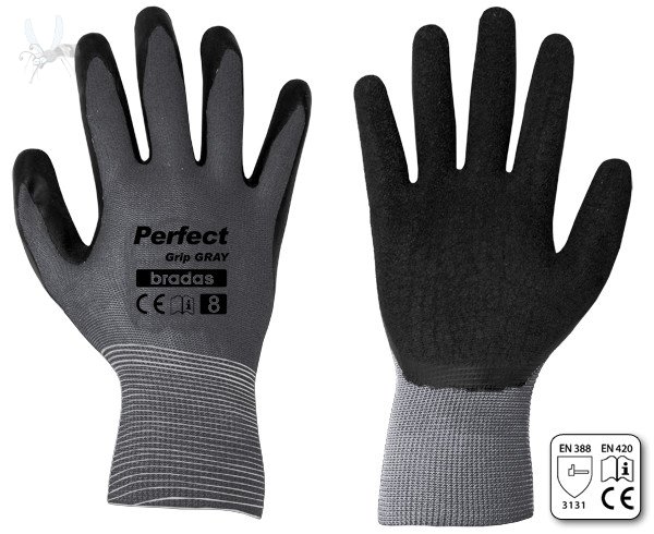 Ochranné rukavice PERFECT GRIP GRAY - Velikost: 9