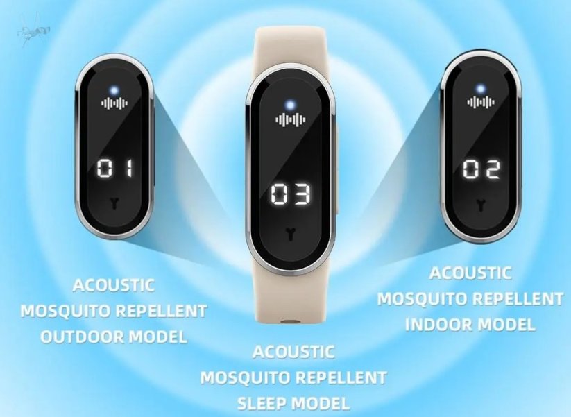Pest Reject - Ultrazvukový náramek proti komárům M21 - Barva: Bílá