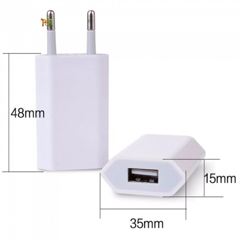 ISO - Adaptér univerzální USB nabíječka do sítě 220V - 5V/1A - Barva: Bílá