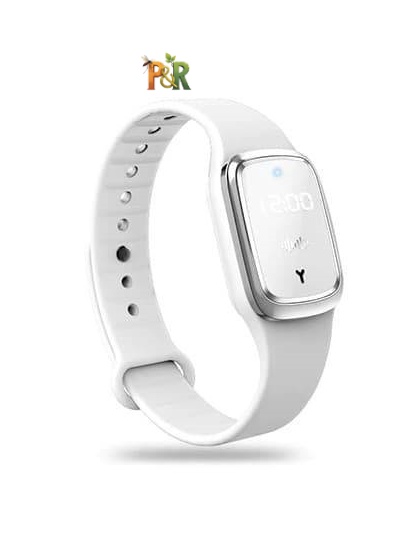 Pest Reject - LED náramek proti komárům se zobrazením času M2 - Barva: Růžová